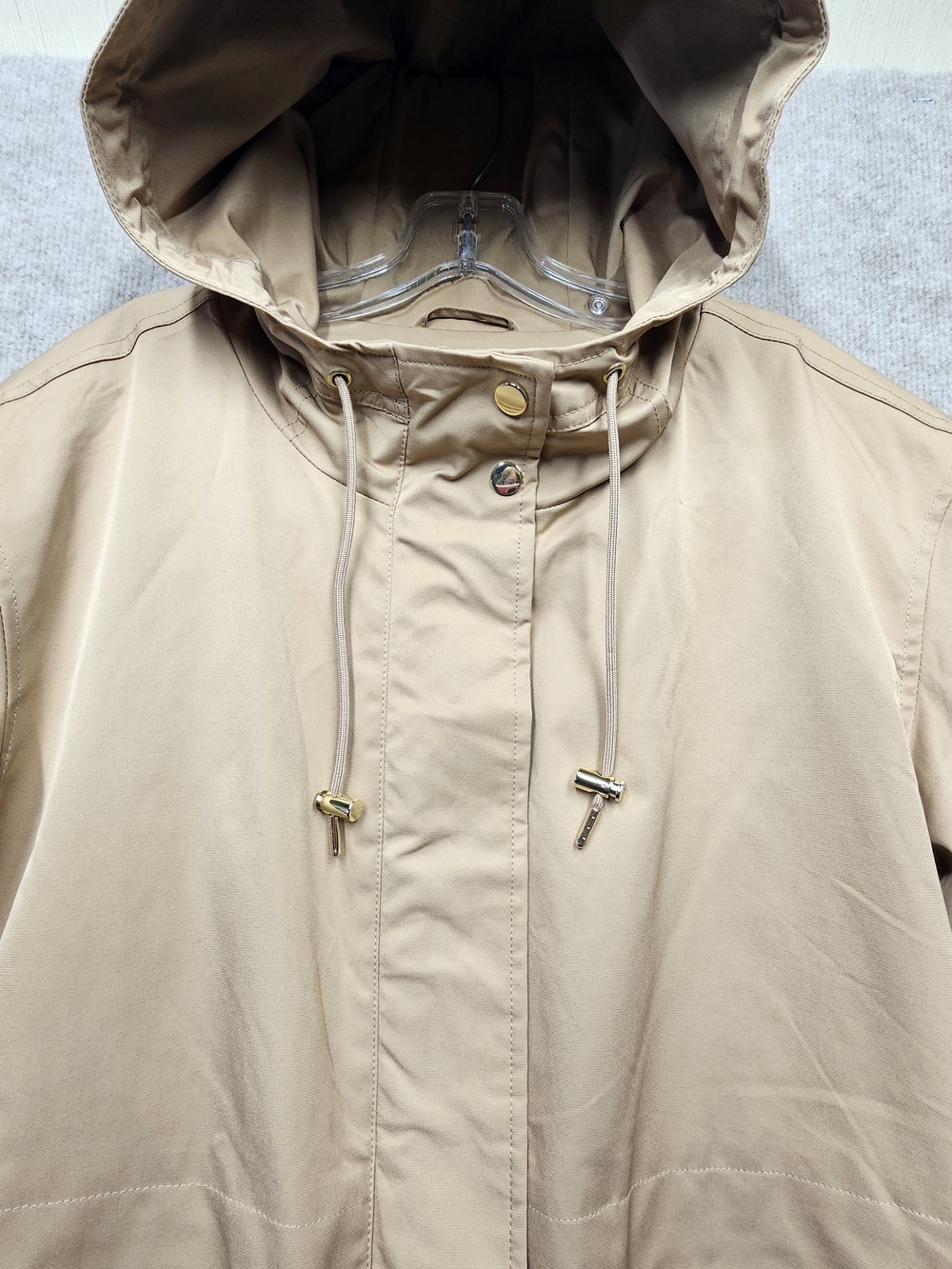 Liz Claiborne Hooded Rain Jacket Coat 2X NWT Quilted Green Lined Zip Snap - Picture 4 of 14